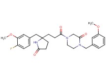 4-{3-[2-(4-fluoro-3-methoxybenzyl)-5-oxo-2-pyrrolidinyl]propanoyl}-1-(3-methoxybenzyl)-2-piperazinone
