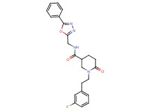 1-[2-(3-fluorophenyl)ethyl]-6-oxo-N-[(5-phenyl-1,3,4-oxadiazol-2-yl)methyl]-3-piperidinecarboxamide