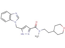 5-(1H-benzimidazol-1-ylmethyl)-N-methyl-N-[2-(tetrahydro-2H-pyran-4-yl)ethyl]-1H-pyrazole-3-carboxamide