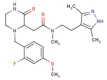 N-[2-(3,5-dimethyl-1H-pyrazol-4-yl)ethyl]-2-[1-(2-fluoro-4-methoxybenzyl)-3-oxo-2-piperazinyl]-N-methylacetamide