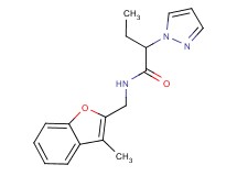 N-[(3-methyl-1-benzofuran-2-yl)methyl]-2-(1H-pyrazol-1-yl)butanamide