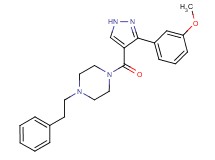1-{[3-(3-methoxyphenyl)-1H-pyrazol-4-yl]carbonyl}-4-(2-phenylethyl)piperazine