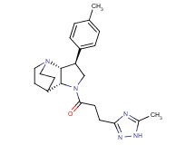 (2R*,3S*,6R*)-3-(4-methylphenyl)-5-[3-(5-methyl-1H-1,2,4-triazol-3-yl)propanoyl]-1,5-diazatricyclo[5.2.2.0~2,6~]undecane