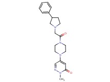 2-methyl-5-{4-[(3-phenyl-1-pyrrolidinyl)acetyl]-1-piperazinyl}-3(2H)-pyridazinone
