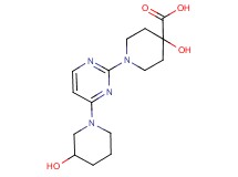 4-hydroxy-1-[4-(3-hydroxypiperidin-1-yl)pyrimidin-2-yl]piperidine-4-carboxylic acid