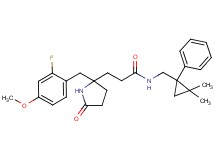 N-[(2,2-dimethyl-1-phenylcyclopropyl)methyl]-3-[2-(2-fluoro-4-methoxybenzyl)-5-oxo-2-pyrrolidinyl]propanamide