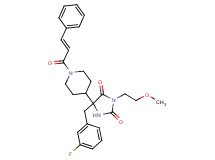 5-(3-fluorobenzyl)-3-(2-methoxyethyl)-5-{1-[(2E)-3-phenyl-2-propenoyl]-4-piperidinyl}-2,4-imidazolidinedione