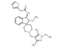 N-{(2R*,3R*)-1'-[(1-ethyl-3,5-dimethyl-1H-pyrazol-4-yl)methyl]-2-methoxy-2,3-dihydrospiro[indene-1,4'-piperidin]-3-yl}-2-(2-thienyl)acetamide