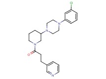 1-(3-chlorophenyl)-4-{1-[3-(3-pyridinyl)propanoyl]-3-piperidinyl}piperazine