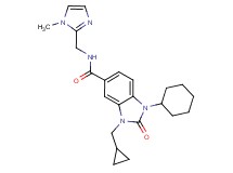 1-cyclohexyl-3-(cyclopropylmethyl)-N-[(1-methyl-1H-imidazol-2-yl)methyl]-2-oxo-2,3-dihydro-1H-benzimidazole-5-carboxamide