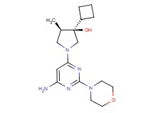 (3R*,4R*)-1-[6-amino-2-(4-morpholinyl)-4-pyrimidinyl]-3-cyclobutyl-4-methyl-3-pyrrolidinol