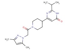 6-{1-[(3,5-dimethyl-1H-pyrazol-1-yl)acetyl]piperidin-4-yl}-2-isopropylpyrimidin-4(3H)-one