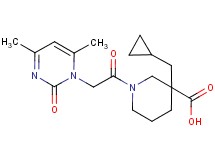 3-(cyclopropylmethyl)-1-[(4,6-dimethyl-2-oxo-1(2H)-pyrimidinyl)acetyl]-3-piperidinecarboxylic acid