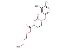 1-(3,4-dimethylbenzyl)-4-[(2-methoxyethoxy)acetyl]-2-piperazinone