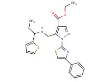 ethyl 1-(4-phenyl-1,3-thiazol-2-yl)-5-({[1-(2-thienyl)propyl]amino}methyl)-1H-pyrazole-4-carboxylate