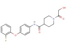 N-[4-(2-fluorophenoxy)phenyl]-1-glycoloylpiperidine-4-carboxamide