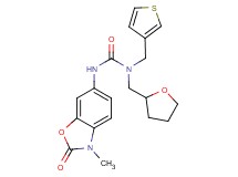 N'-(3-methyl-2-oxo-2,3-dihydro-1,3-benzoxazol-6-yl)-N-(tetrahydrofuran-2-ylmethyl)-N-(3-thienylmethyl)urea
