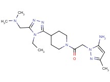 1-[2-(4-{5-[(dimethylamino)methyl]-4-ethyl-4H-1,2,4-triazol-3-yl}piperidin-1-yl)-2-oxoethyl]-3-methyl-1H-pyrazol-5-amine