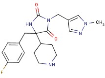 5-(4-fluorobenzyl)-3-[(1-methyl-1H-pyrazol-4-yl)methyl]-5-piperidin-4-ylimidazolidine-2,4-dione