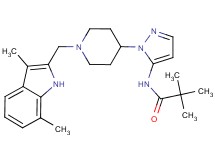 N-(1-{1-[(3,7-dimethyl-1H-indol-2-yl)methyl]-4-piperidinyl}-1H-pyrazol-5-yl)-2,2-dimethylpropanamide