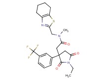 2-{1-ethyl-2,5-dioxo-3-[3-(trifluoromethyl)phenyl]-3-pyrrolidinyl}-N-methyl-N-(4,5,6,7-tetrahydro-1,3-benzothiazol-2-ylmethyl)acetamide
