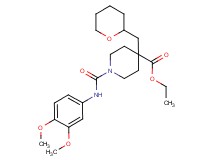 ethyl 1-{[(3,4-dimethoxyphenyl)amino]carbonyl}-4-(tetrahydro-2H-pyran-2-ylmethyl)-4-piperidinecarboxylate