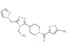 4-[4-ethyl-5-(1H-pyrazol-1-ylmethyl)-4H-1,2,4-triazol-3-yl]-1-[(5-methylisoxazol-3-yl)carbonyl]piperidine