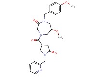 6-methoxy-1-(4-methoxybenzyl)-4-{[5-oxo-1-(2-pyridinylmethyl)-3-pyrrolidinyl]carbonyl}-1,4-diazepan-2-one