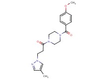1-(4-methoxybenzoyl)-4-[3-(4-methyl-1H-pyrazol-1-yl)propanoyl]piperazine