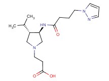 3-(rel-(3S,4R)-3-isopropyl-4-{[4-(1H-pyrazol-1-yl)butanoyl]amino}-1-pyrrolidinyl)propanoic acid hydrochloride