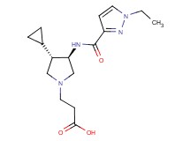 3-(rel-(3S,4R)-3-cyclopropyl-4-{[(1-ethyl-1H-pyrazol-3-yl)carbonyl]amino}-1-pyrrolidinyl)propanoic acid hydrochloride