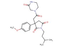3-(4-methoxyphenyl)-1-(3-methylbutyl)-3-[2-oxo-2-(3-oxo-1-piperazinyl)ethyl]-2,5-pyrrolidinedione