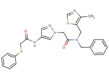 N-[1-(2-{benzyl[(4-methyl-1,3-thiazol-5-yl)methyl]amino}-2-oxoethyl)-1H-pyrazol-4-yl]-2-(phenylthio)acetamide
