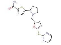 5-(1-{[5-(2-pyrimidinylthio)-2-furyl]methyl}-2-pyrrolidinyl)-2-thiophenecarboxamide