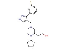 2-(1-cyclopentyl-4-{[3-(3-fluorophenyl)-1H-pyrazol-4-yl]methyl}-2-piperazinyl)ethanol