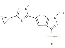 5-(3-cyclopropyl-1H-1,2,4-triazol-5-yl)-1-methyl-3-(trifluoromethyl)-1H-thieno[2,3-c]pyrazole