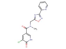 5-chloro-N-methyl-6-oxo-N-{[3-(2-pyridinyl)-1,2,4-oxadiazol-5-yl]methyl}-1,6-dihydro-3-pyridinecarboxamide