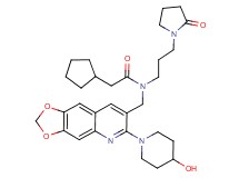 2-cyclopentyl-N-{[6-(4-hydroxy-1-piperidinyl)[1,3]dioxolo[4,5-g]quinolin-7-yl]methyl}-N-[3-(2-oxo-1-pyrrolidinyl)propyl]acetamide