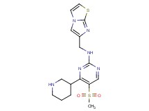 N-(imidazo[2,1-b][1,3]thiazol-6-ylmethyl)-5-(methylsulfonyl)-4-(3-piperidinyl)-2-pyrimidinamine hydrochloride