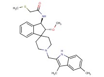 N-{(2R*,3R*)-1'-[(3,5-dimethyl-1H-indol-2-yl)methyl]-2-methoxy-2,3-dihydrospiro[indene-1,4'-piperidin]-3-yl}-2-(methylthio)acetamide