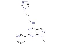 N-[3-(1H-imidazol-1-yl)propyl]-1-methyl-6-pyridin-3-yl-1H-pyrazolo[3,4-d]pyrimidin-4-amine