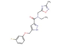 N-ethyl-5-[(3-fluorophenoxy)methyl]-N-[(3-methyl-1,2,4-oxadiazol-5-yl)methyl]-1H-pyrazole-3-carboxamide