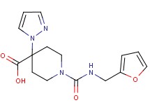 1-{[(2-furylmethyl)amino]carbonyl}-4-(1H-pyrazol-1-yl)piperidine-4-carboxylic acid