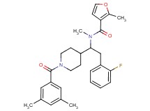 N-[1-[1-(3,5-dimethylbenzoyl)-4-piperidinyl]-2-(2-fluorophenyl)ethyl]-N,2-dimethyl-3-furamide
