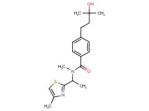 4-(3-hydroxy-3-methylbutyl)-N-methyl-N-[1-(4-methyl-1,3-thiazol-2-yl)ethyl]benzamide
