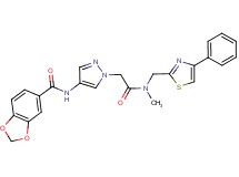 N-[1-(2-{methyl[(4-phenyl-1,3-thiazol-2-yl)methyl]amino}-2-oxoethyl)-1H-pyrazol-4-yl]-1,3-benzodioxole-5-carboxamide