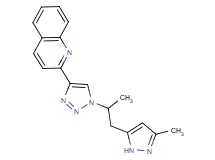 2-{1-[1-methyl-2-(3-methyl-1H-pyrazol-5-yl)ethyl]-1H-1,2,3-triazol-4-yl}quinoline