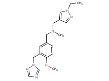 1-(1-ethyl-1H-pyrazol-4-yl)-N-[4-methoxy-3-(1H-1,2,4-triazol-1-ylmethyl)benzyl]-N-methylmethanamine