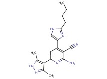 2-amino-4-(2-butyl-1H-imidazol-4-yl)-6-(3,5-dimethyl-1H-pyrazol-4-yl)nicotinonitrile