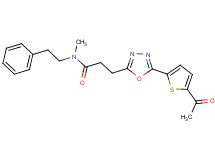 3-[5-(5-acetyl-2-thienyl)-1,3,4-oxadiazol-2-yl]-N-methyl-N-(2-phenylethyl)propanamide